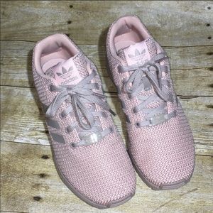 Adidas ZX Flux Torsion pink and gray shoes